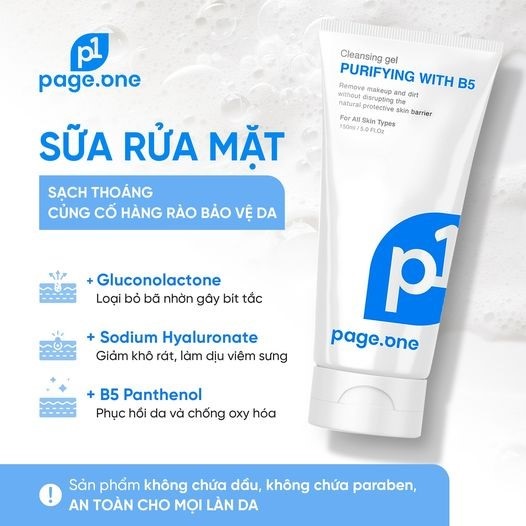 Gel rửa mặt PageOne Cleansing Gel Purifying With B5 