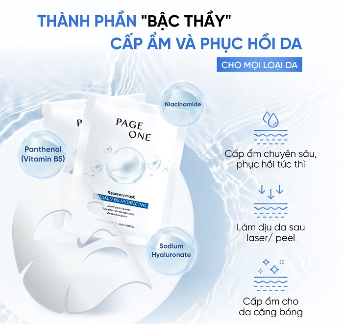 Mặt nạ cấp ẩm chuyên sâu Page One Recovery Mask Vitamin B5 Hydrating Mặt nạ cấp ẩm chuyên sâu Page One Recovery Mask Vitamin B5 Hydrating
