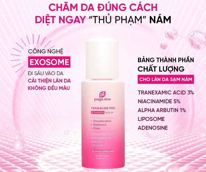  Sử dụng serum trị nám PageOne Tranacide Pro +Exosome như thế nào đúng chuẩn?