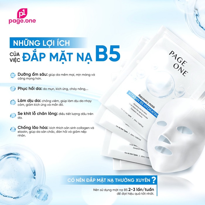 Mặt nạ cấp ẩm chuyên sâu PageOne Recovery Mask Vitamin B5 Hydrating