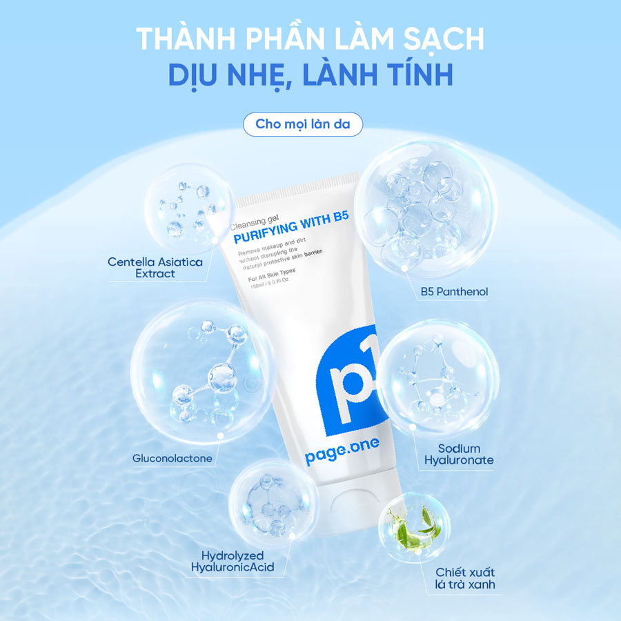 Gel rửa mặt Page One Cleansing Gel Purifying With B5    
