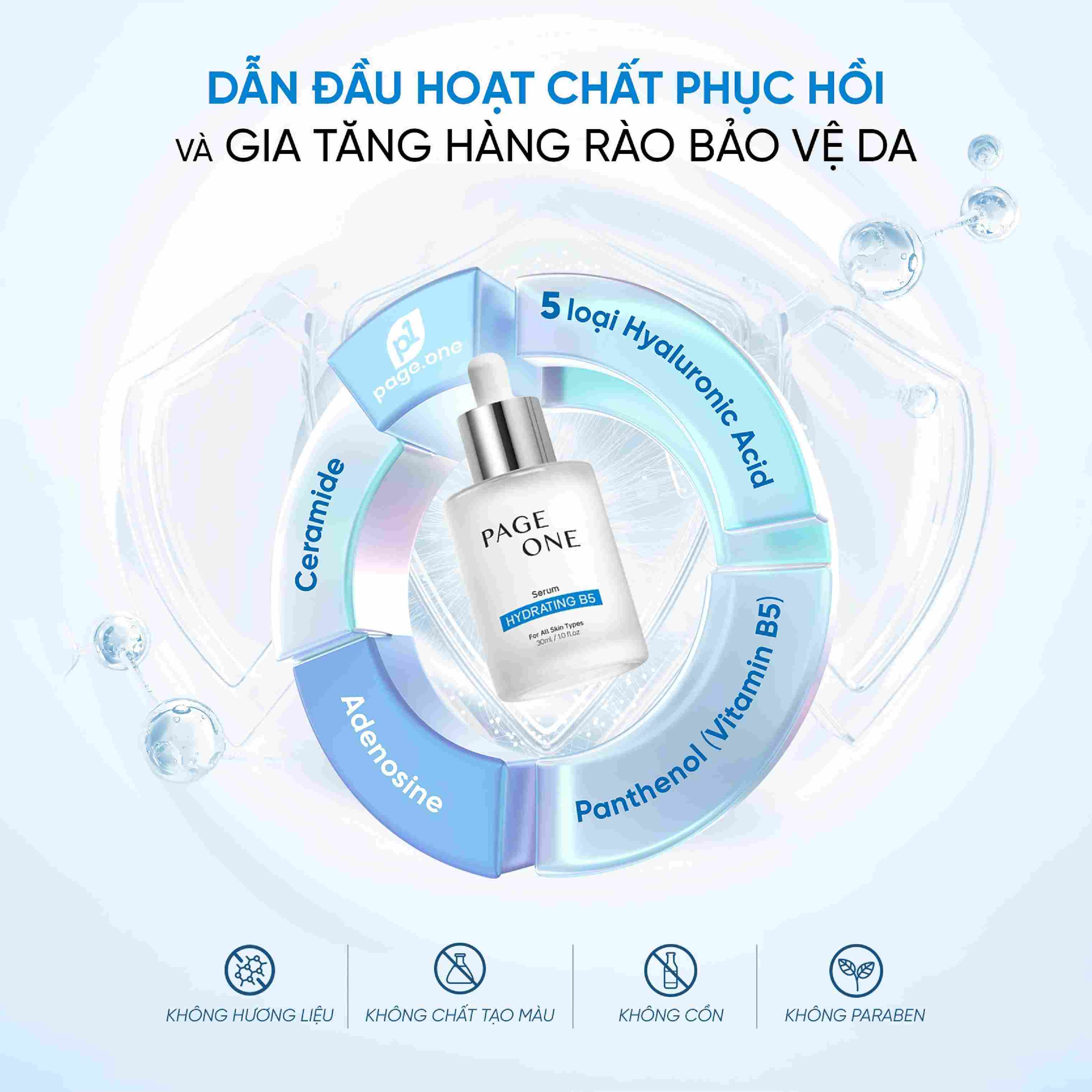 Serum Cấp Ẩm Và Phục Hồi Da Tổn Thương Page One Hydrating B5 Liposome