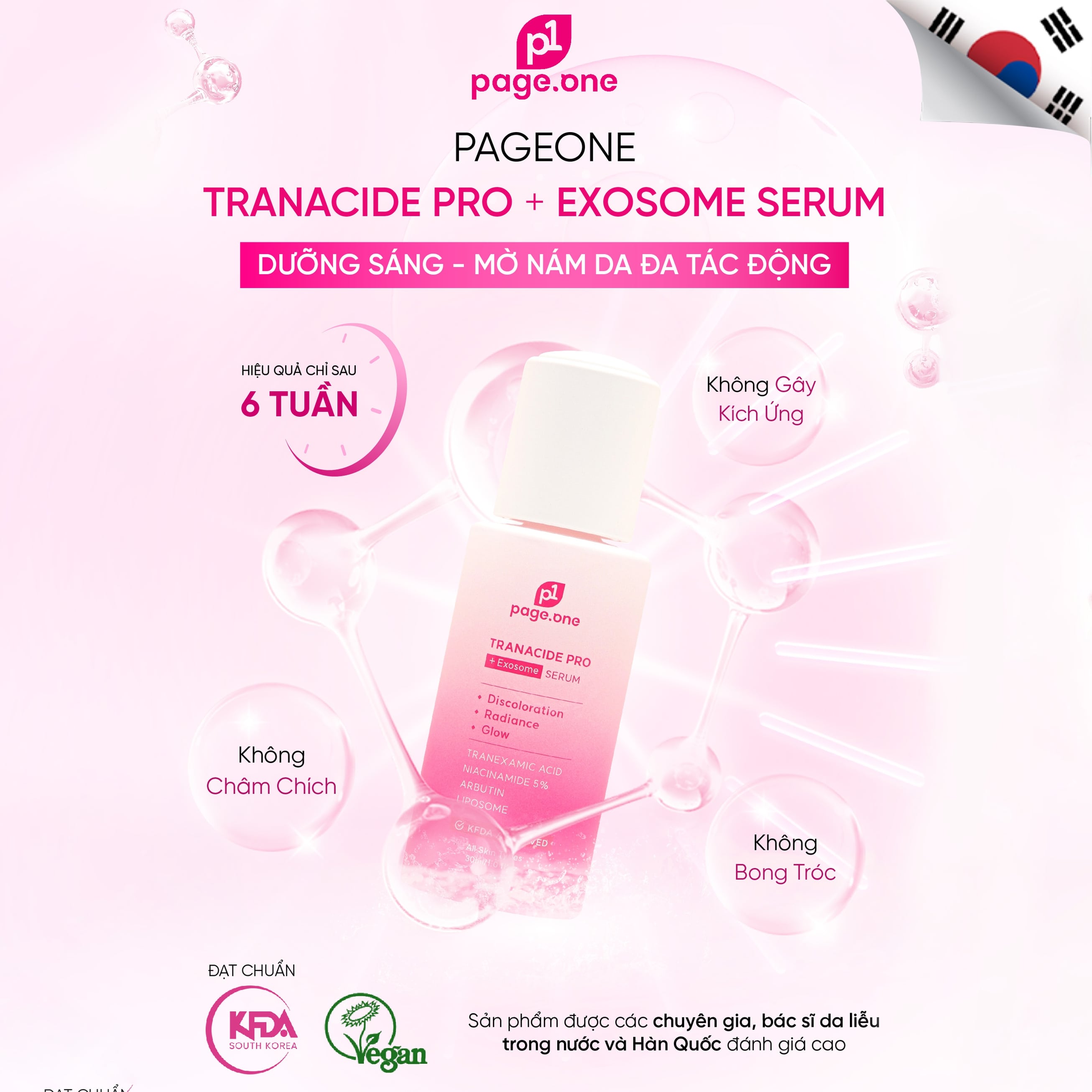 Serum Dưỡng sáng Làm mờ Thâm Nám Page One Tranacide Pro + Exosome 